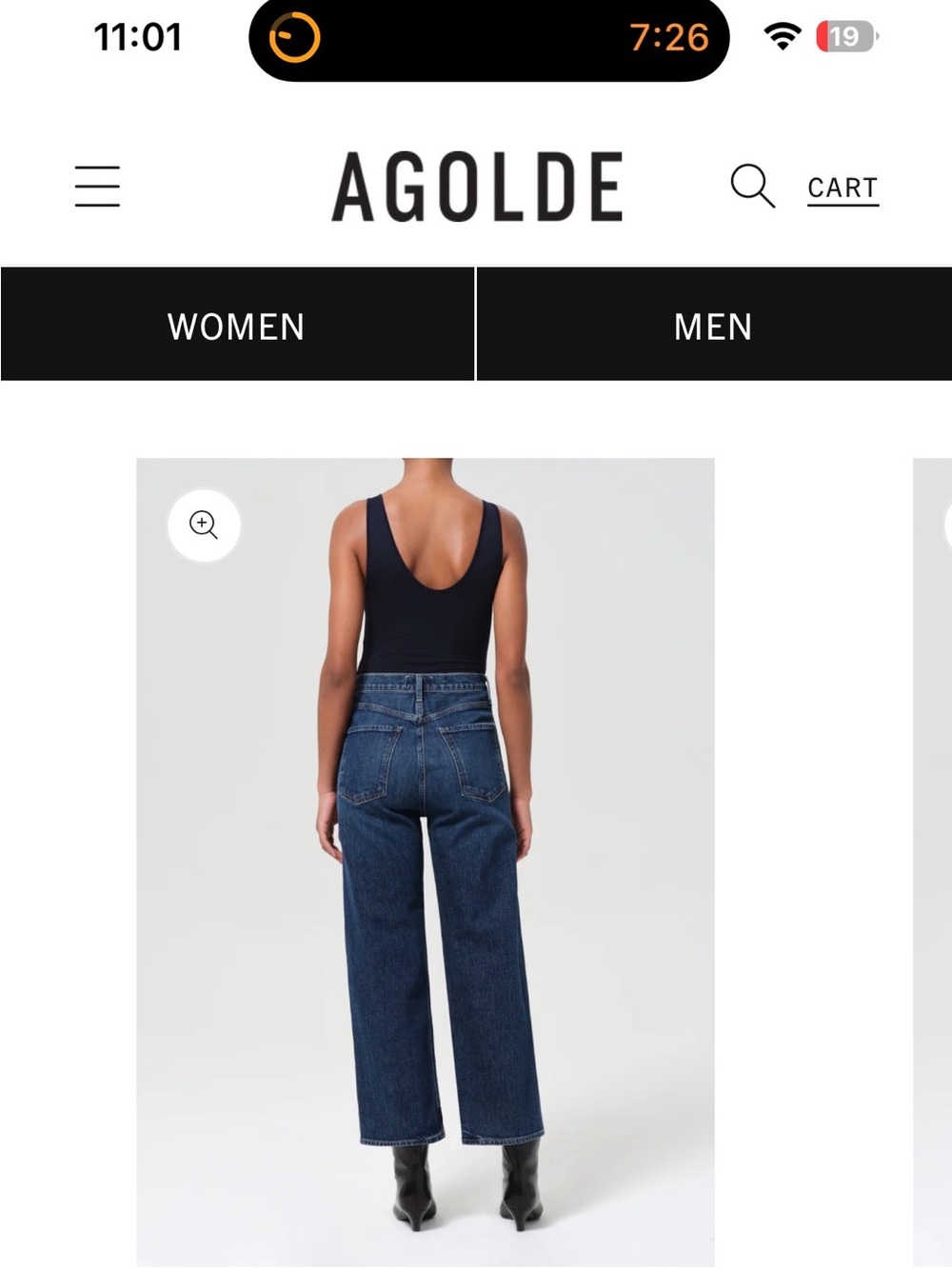 Agolde REN Wide-Leg High-Rise Jeans in Indigo - Picture 2 of 5